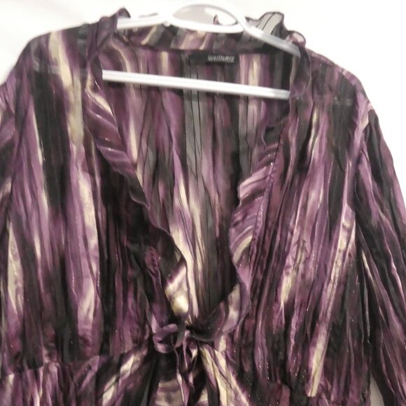 CONTEMPO by PENNINGTONS | size 20 | Sheer Mixed Purple Tie Front Cardigan - Picture 4 of 15